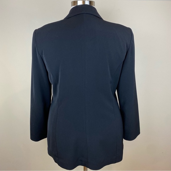 Caramia Vintage Jacket Blazer Black Rhinestones Silver Metallic Lapels Size 16 - Picture 8 of 15